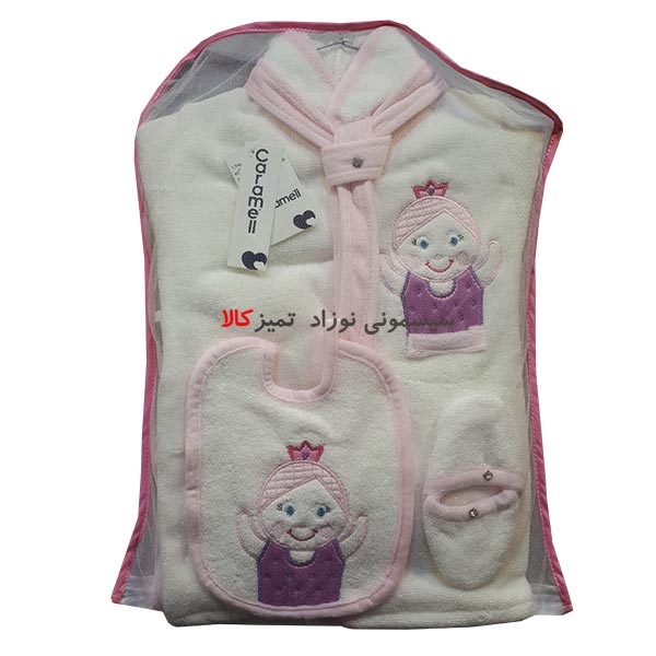 ست حوله و تن پوش ۵ تکه طرح دختر بچه کارامل